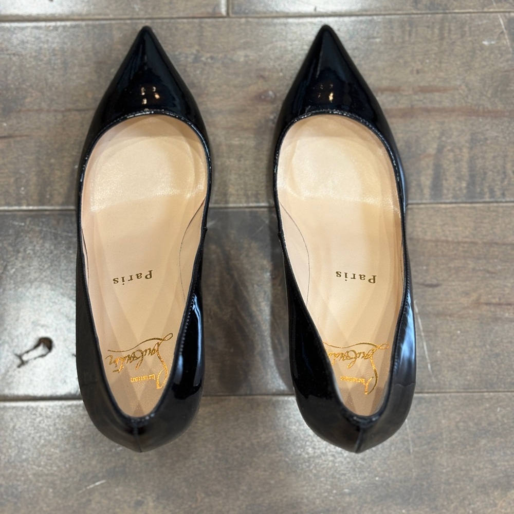 Christian Louboutin black patent leather heel — size IT 34/US 4